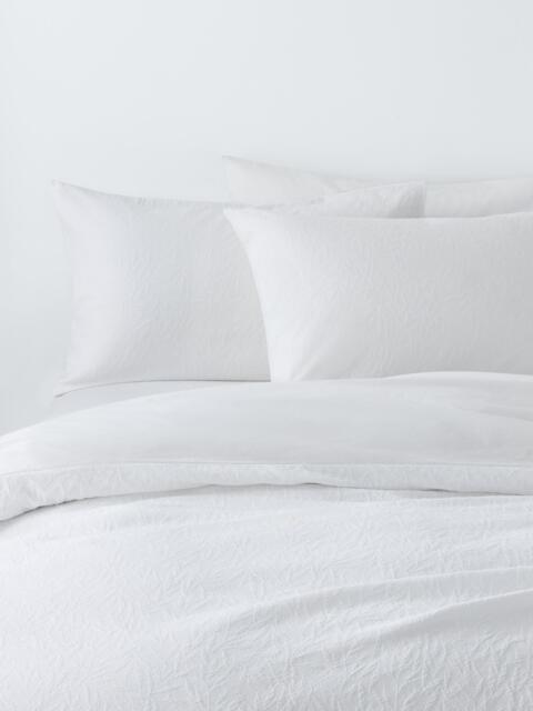 John Lewis Sheringham Pure Cotton Floral Jacquard Duvet Cover Set, White - image 1