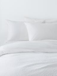 John Lewis Sheringham Pure Cotton Floral Jacquard Duvet Cover Set, White - thumbnail 1