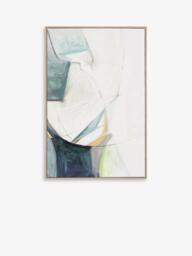 Gallery Direct 'Sketched Lines' Framed Canvas Print, 90 x 60cm, Teal