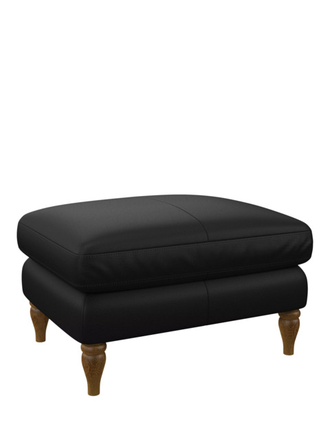 John Lewis Camber Leather Footstool, Light Leg - image 1