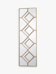 Där Kipton Decorative Rectangular Wall Mirror, 98 x 30cm, Gold - thumbnail 1