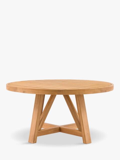 Gallery Direct Chatsworth Teak Wood Round Garden Dining Table, 150cm, Natural - image 1