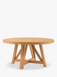 Gallery Direct Chatsworth Teak Wood Round Garden Dining Table, 150cm, Natural - thumbnail 6