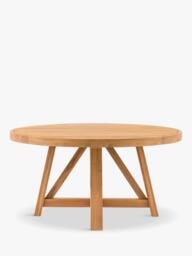 Gallery Direct Chatsworth Teak Wood Round Garden Dining Table, 150cm, Natural - thumbnail 5