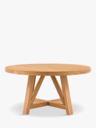 Gallery Direct Chatsworth Teak Wood Round Garden Dining Table, 150cm, Natural
