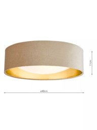 Där Nysa Velvet Flush Ceiling Light, Medium - thumbnail 5