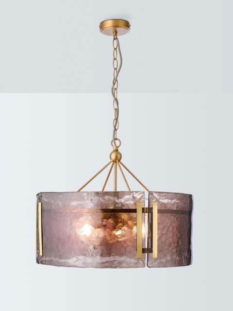 John Lewis Cadogan Textured Glass Pendant Ceiling Light, Antique Brass - image 1