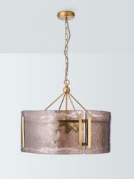John Lewis Cadogan Textured Glass Pendant Ceiling Light, Antique Brass - thumbnail 3
