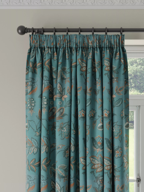 John Lewis Cordelia Floral Weave Pair Lined Pencil Pleat Curtains - image 1