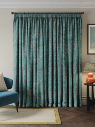 John Lewis Cordelia Floral Weave Pair Lined Pencil Pleat Curtains - thumbnail 4