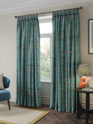 John Lewis Cordelia Floral Weave Pair Lined Pencil Pleat Curtains - thumbnail 3