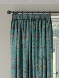 John Lewis Cordelia Floral Weave Pair Lined Pencil Pleat Curtains - thumbnail 1