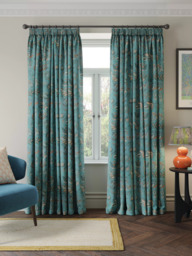 John Lewis Cordelia Floral Weave Pair Lined Pencil Pleat Curtains - thumbnail 2