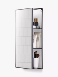 Umbra Cubiko Wall Mirror & Storage Unit, 62 x 30cm, Black - thumbnail 2