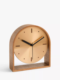 John Lewis Mid Century Wood Mantel Clock, 16.5cm, Natural