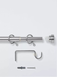 John Lewis Extendable Metal Curtain Pole Kit with Disc Finial, Dia.19mm - thumbnail 2