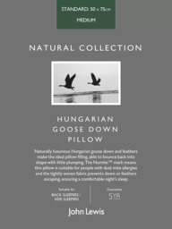 John Lewis Natural Collection Hungarian Goose Down Standard Pillow, Medium - thumbnail 4
