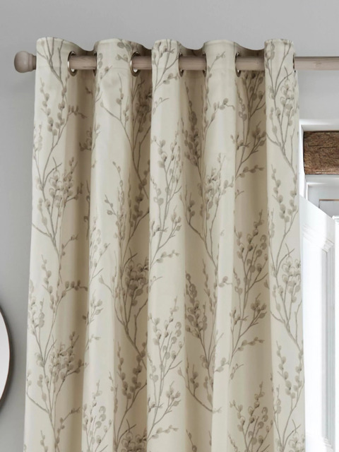 Laura Ashley Pussy Willow Pair Lined Eyelet Curtains - image 1