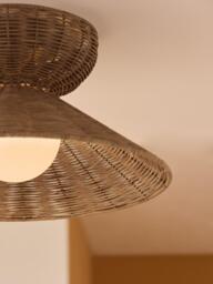 MADE Dorian Rattan Flush Ceiling Light, Natural - thumbnail 4