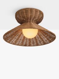 MADE Dorian Rattan Flush Ceiling Light, Natural