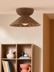 MADE Dorian Rattan Flush Ceiling Light, Natural - thumbnail 5