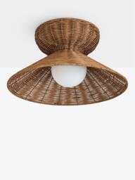 MADE Dorian Rattan Flush Ceiling Light, Natural - thumbnail 2