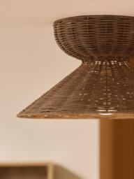 MADE Dorian Rattan Flush Ceiling Light, Natural - thumbnail 3