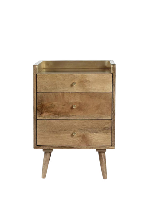 Swoon Fresco 3 Drawer Bedside Table, Natural - image 1