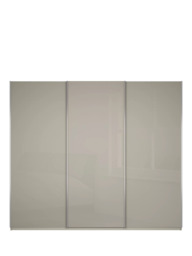John Lewis Elstra 300cm Glass 3 Sliding Doors Wardrobe, Pebble Grey - thumbnail 3