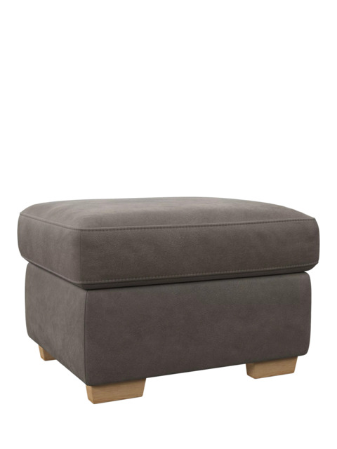John Lewis Camden Leather Storage Footstool, Light Leg - image 1