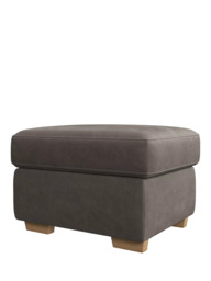 John Lewis Camden Leather Storage Footstool, Light Leg - thumbnail 4