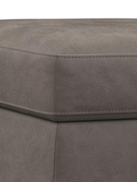 John Lewis Camden Leather Storage Footstool, Light Leg - thumbnail 6