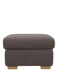 John Lewis Camden Leather Storage Footstool, Light Leg - thumbnail 5