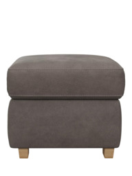 John Lewis Camden Leather Storage Footstool, Light Leg - thumbnail 3
