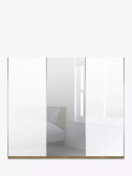 John Lewis Elstra 250cm Wardrobe with Glass and Mirrored Sliding Doors - thumbnail 2