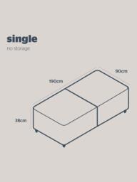 Silentnight Non-Sprung Upholstered Divan Base, Single - thumbnail 4