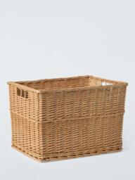 John Lewis Willow Log Basket, Light Natural
