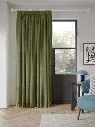 John Lewis Matt Velvet Thermal Lined Pencil Pleat Door Curtain - thumbnail 1