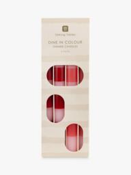Talking Tables Dine in Colour Striped Dinner Candles, Pack of 4, Red/Pink - thumbnail 1