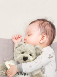 Babyblooms Personalised Berkeley Bear Soft Toy with Bear House Box, Light Blue - thumbnail 2