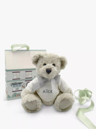 Babyblooms Personalised Berkeley Bear Soft Toy with Bear House Box, Light Blue - thumbnail 1