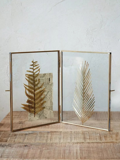 Nkuku Danta Folding Photo Frame, Antique Brass - image 1
