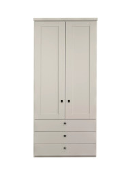 John Lewis Marlow 100cm Hinged Wardrobe with 3 Drawers, Champagne - thumbnail 3