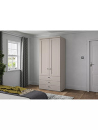 John Lewis Marlow 100cm Hinged Wardrobe with 3 Drawers, Champagne - thumbnail 2