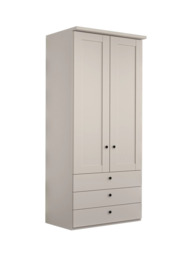John Lewis Marlow 100cm Hinged Wardrobe with 3 Drawers, Champagne - thumbnail 1