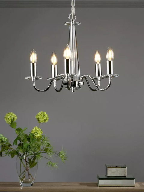 Laura Ashley Blake Crystal Ceiling Light, Clear/Polished Chrome - image 1