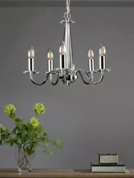 Laura Ashley Blake Crystal Ceiling Light, Clear/Polished Chrome - thumbnail 2