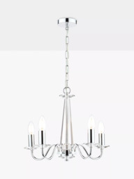 Laura Ashley Blake Crystal Ceiling Light, Clear/Polished Chrome - thumbnail 3
