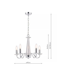 Laura Ashley Blake Crystal Ceiling Light, Clear/Polished Chrome - thumbnail 5