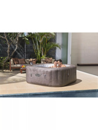 Lay‑Z‑Spa Rome EnergySense UltraFit AirJet Smart Inflatable Square Hot Tub with Cover, 6 Person, Brown Marble - thumbnail 3